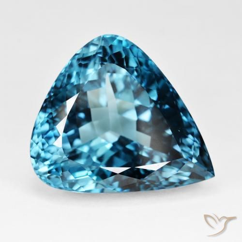 95.69 ct Blue Topaz Stone, Natural Topaz in Pear Facet Shape for Sale