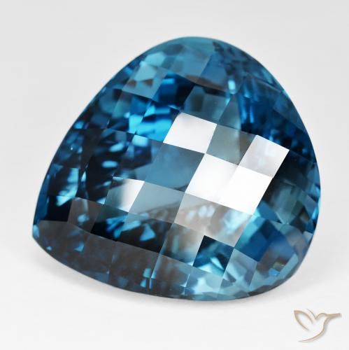 151.24ct Natural London Blue Topaz, Pear Shape, IF, Photo A