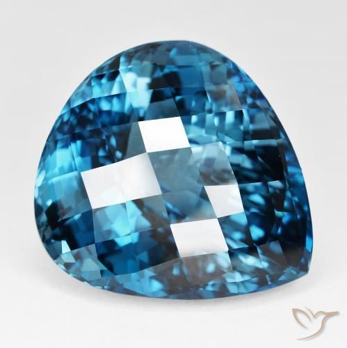 151.24 ct Blue Topaz Stone, Natural Topaz in Pear Facet Shape for Sale