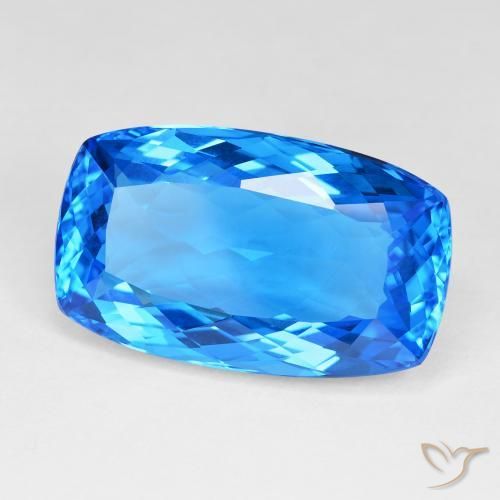 49.70 ct Blue Topaz Stone, Natural Topaz in Cushion-Cut Shape for Sale