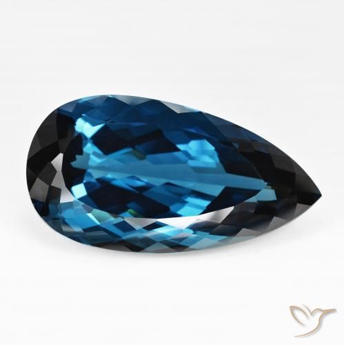 205.95 ct Blue Topaz Stone, Natural Topaz in Pear Facet Shape for Sale