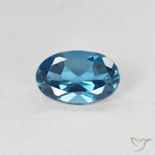 0.57ct Natural London Blue Topaz, Oval, VVS-VS