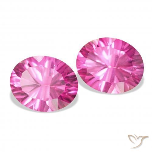 6.11 ctw Pink Topaz Stones, Natural Topaz in Oval Concave Cut Shape for Sale