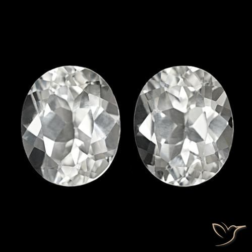 11.87 ctw White Topaz Gemstones, Topaz Gems in Oval Facet Shape for Sale.