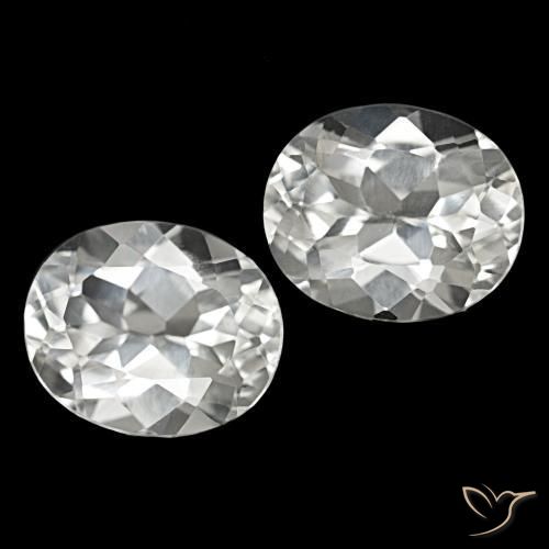 11.87 ctw White Topaz Stones, Natural Topaz in Oval Facet Shape for Sale