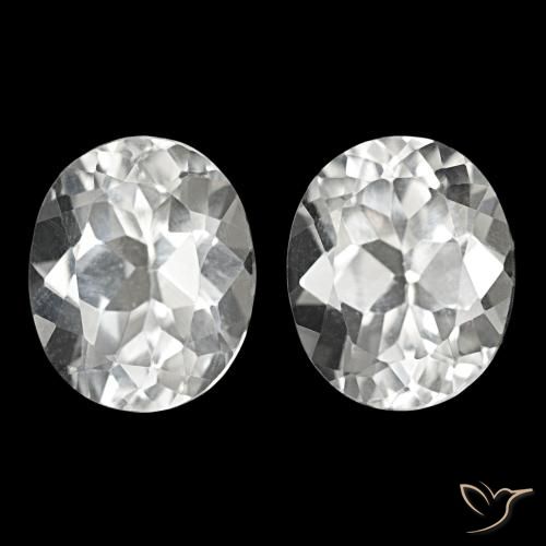 11.84 ctw White Topaz Gemstones, Topaz Gems in Oval Facet Shape for Sale.