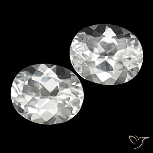 11.84 ctw White Topaz Stones, Natural Topaz in Oval Facet Shape for Sale