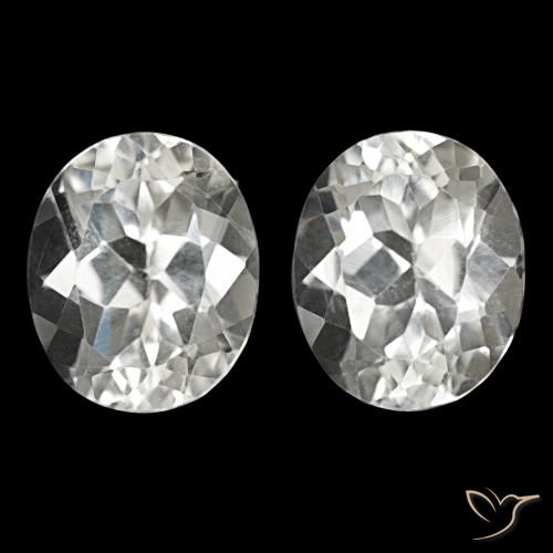 12.08 ctw White Topaz Gemstones, Topaz Gems in Oval Facet Shape for Sale.