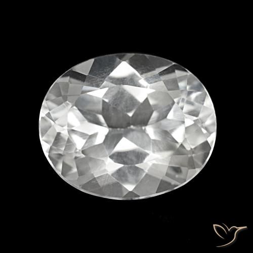 5.94 ct White Topaz Gemstone, Topaz Gem in Oval Facet Shape for Sale.