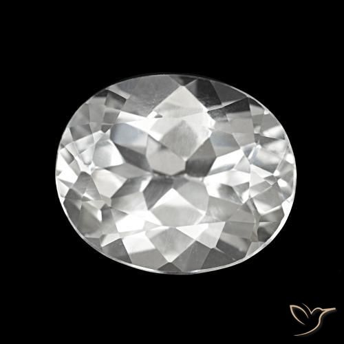 5.94 ct White Topaz Stone, Natural Topaz in Oval Facet Shape for Sale