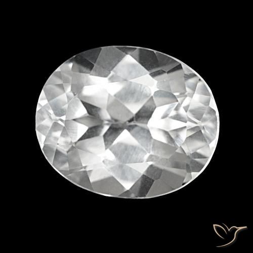 5.79 ct White Topaz Stone, Natural Topaz in Oval Facet Shape for Sale