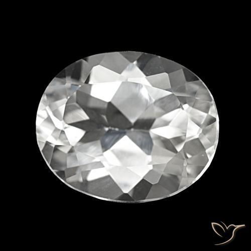 5.53 ct White Topaz Stone, Natural Topaz in Oval Facet Shape for Sale