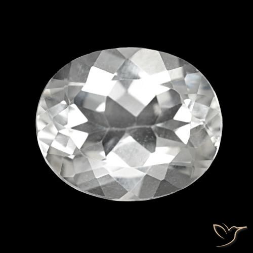 5.60 ct White Topaz Gemstone, Topaz Gem in Oval Facet Shape for Sale.