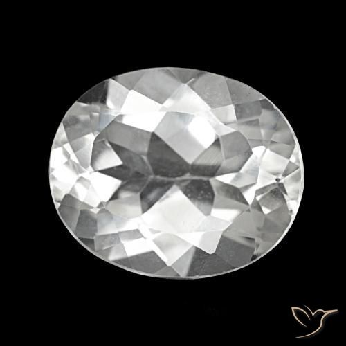 5.60 ct White Topaz Stone, Natural Topaz in Oval Facet Shape for Sale