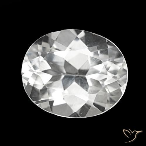 5.69 ct White Topaz Stone, Natural Topaz in Oval Facet Shape for Sale