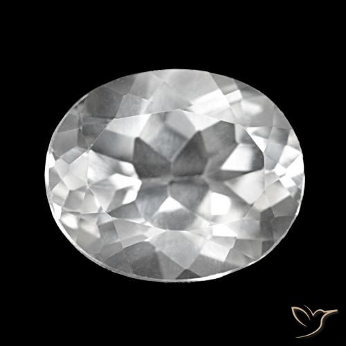 5.72 ct White Topaz Gemstone, Topaz Gem in Oval Facet Shape for Sale.