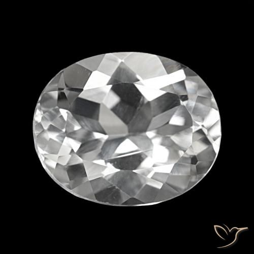 5.76 ct White Topaz Gemstone, Topaz Gem in Oval Facet Shape for Sale.