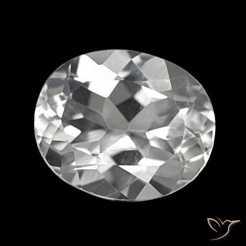 5.76 ct White Topaz Stone, Natural Topaz in Oval Facet Shape for Sale