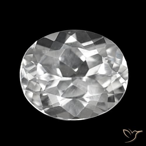 6.13 ct White Topaz Gemstone, Topaz Gem in Oval Facet Shape for Sale.