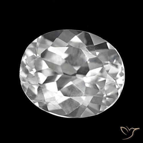 6.13 ct White Topaz Stone, Natural Topaz in Oval Facet Shape for Sale
