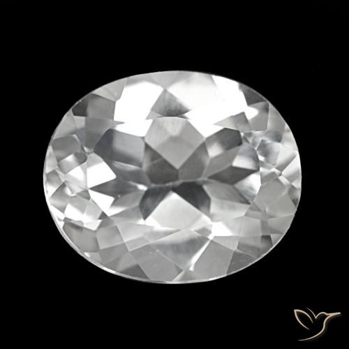 5.50 ct White Topaz Gemstone, Topaz Gem in Oval Facet Shape for Sale.