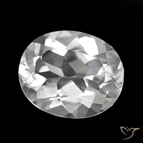 5.50 ct White Topaz Stone, Natural Topaz in Oval Facet Shape for Sale