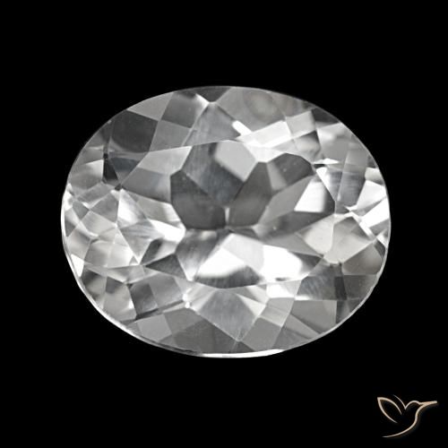 5.74 ct White Topaz Gemstone, Topaz Gem in Oval Facet Shape for Sale.