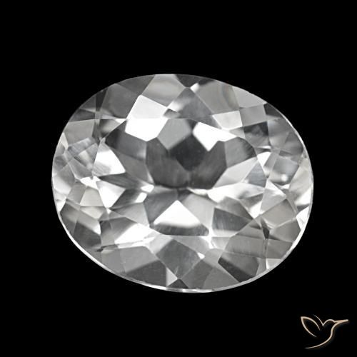 5.74 ct White Topaz Stone, Natural Topaz in Oval Facet Shape for Sale