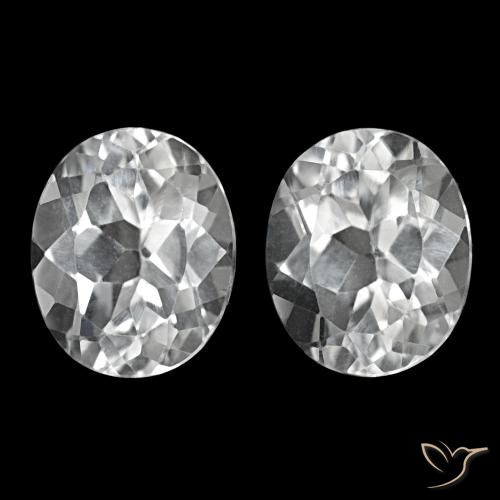 11.72 ctw White Topaz Gemstones, Topaz Gems in Oval Facet Shape for Sale.