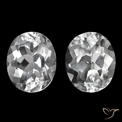 12.03 ctw White Topaz Gemstones, Topaz Gems in Oval Facet Shape for Sale.