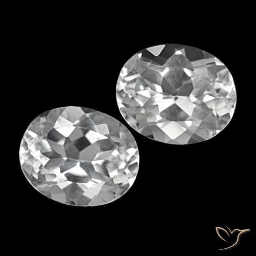 12.03 ctw White Topaz Stones, Natural Topaz in Oval Facet Shape for Sale