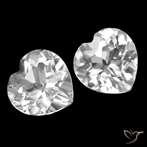 7.79 ctw White Topaz Stones, Natural Topaz in Heart Facet Shape for Sale