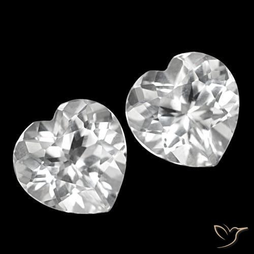 8.27 ctw White Topaz Stones, Natural Topaz in Heart Facet Shape for Sale