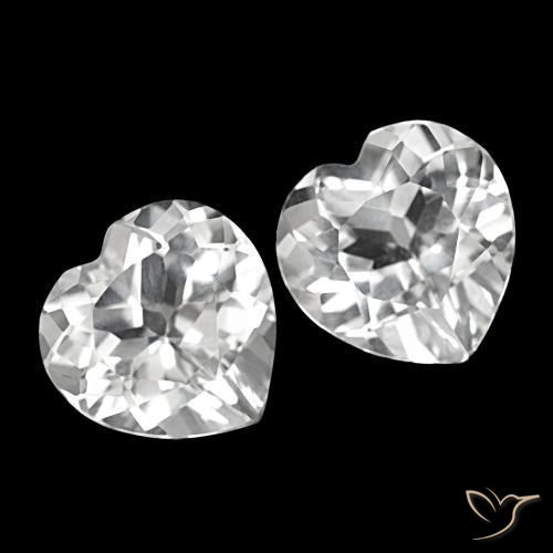8.21 ctw White Topaz Stones, Natural Topaz in Heart Facet Shape for Sale