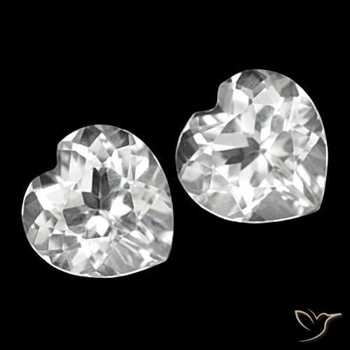 8.21 ctw White Topaz Stones, Natural Topaz in Heart Facet Shape for Sale