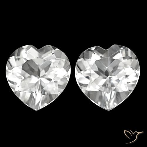 8.21ctw White Topaz, Heart, VVS-VS