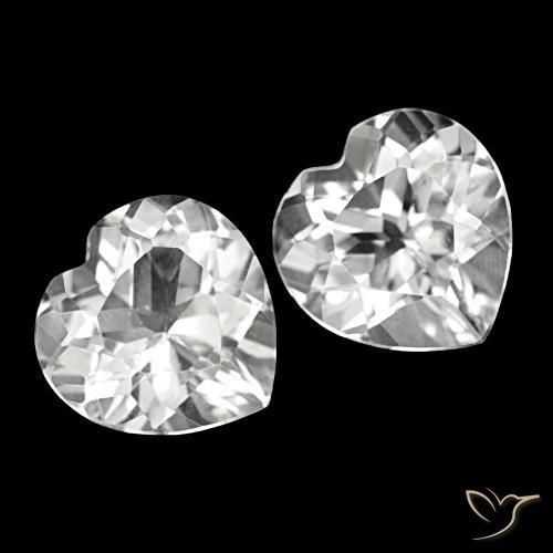 8.21 ctw White Topaz Stones, Natural Topaz in Heart Facet Shape for Sale
