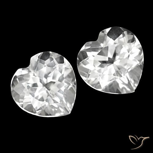 8.62 ctw White Topaz Stones, Natural Topaz in Heart Facet Shape for Sale