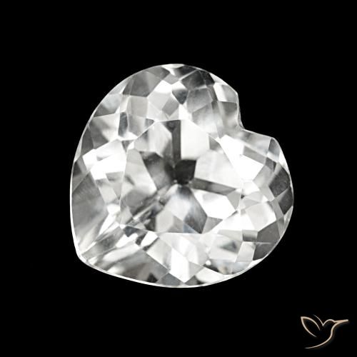 4.33 ct White Topaz Gemstone, Topaz Gem in Heart Facet Shape for Sale.