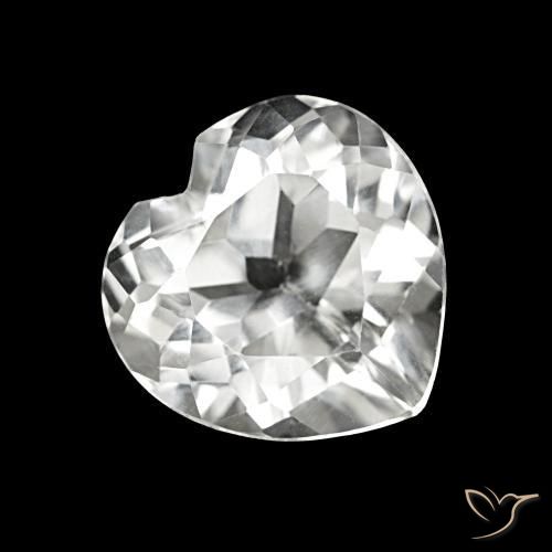 4.33 ct White Topaz Stone, Natural Topaz in Heart Facet Shape for Sale