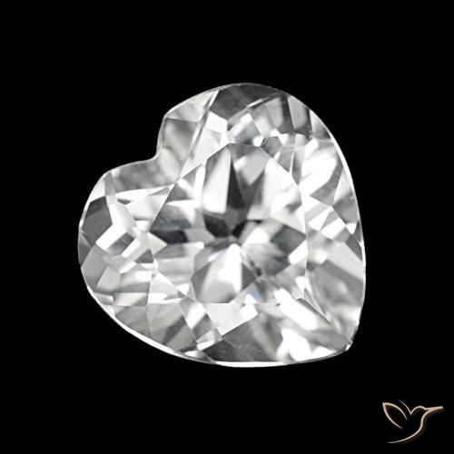 3.55 ct White Topaz Stone, Natural Topaz in Heart Facet Shape for Sale