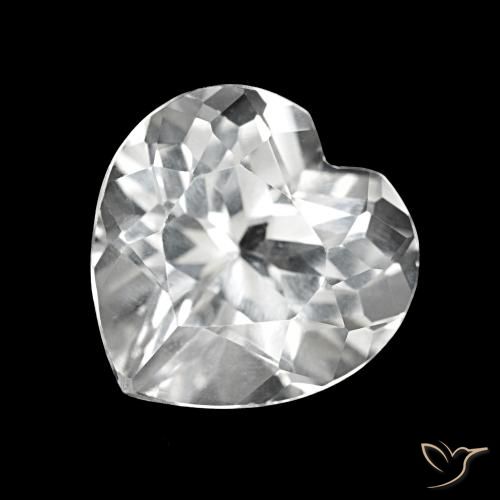 4.22 ct White Topaz Gemstone, Topaz Gem in Heart Facet Shape for Sale.