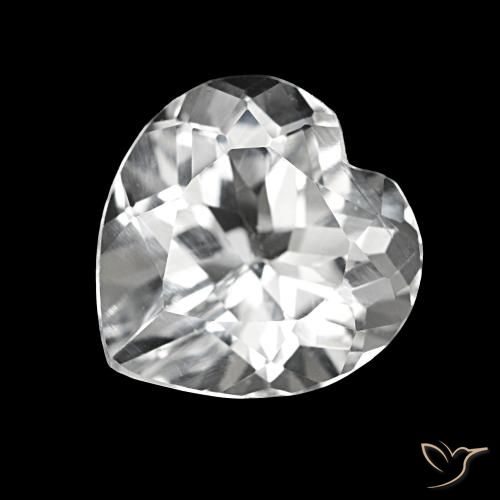 4.11 ct White Topaz Gemstone, Topaz Gem in Heart Facet Shape for Sale.