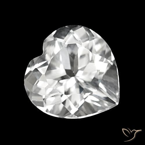 4.11 ct White Topaz Stone, Natural Topaz in Heart Facet Shape for Sale