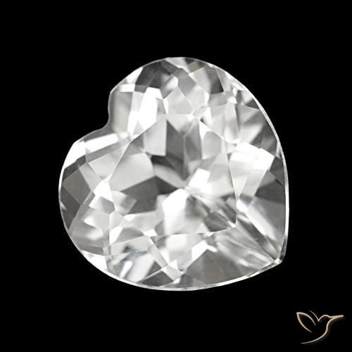 4.25 ct White Topaz Stone, Natural Topaz in Heart Facet Shape for Sale
