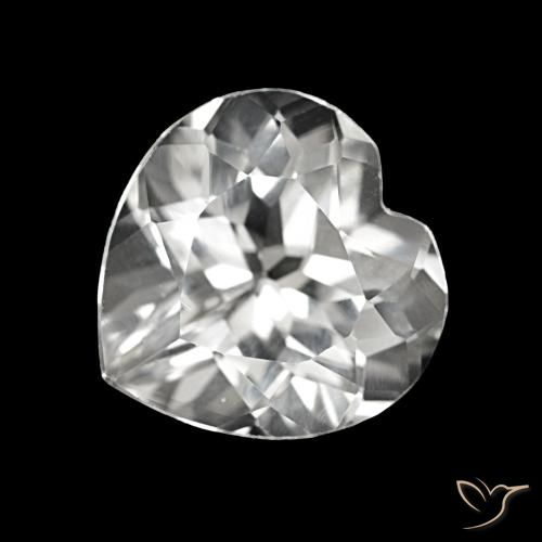 3.95 ct White Topaz Gemstone, Topaz Gem in Heart Facet Shape for Sale.