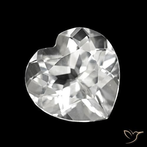 3.95 ct White Topaz Stone, Natural Topaz in Heart Facet Shape for Sale