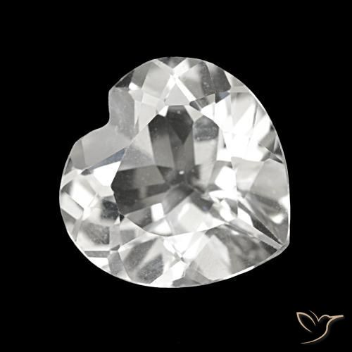 3.69 ct White Topaz Stone, Natural Topaz in Heart Facet Shape for Sale