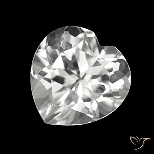 4.15 ct White Topaz Gemstone, Topaz Gem in Heart Facet Shape for Sale.