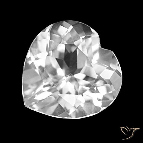 4.19 ct White Topaz Gemstone, Topaz Gem in Heart Facet Shape for Sale.